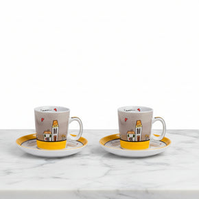O kit 2 xícaras "La Casa è Dove si Trova il Cuore"é puro afeto! Design Egan Italy.