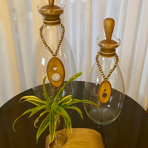 GARRAFA DECORATIVA EM VIDRO, MODELO ELITE, BAIXA REGINEZ