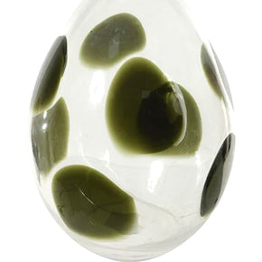 VASO DE VIDRO INCOLOR E VERDE 24 CM