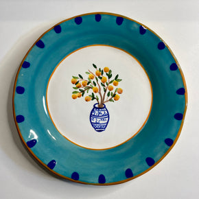 PRATO DE SOBREMESA COM DESENHO DE VASO ZANATTA CASA