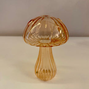 MINI VASO COGUMELO EM VIDRO LARANJA