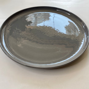 PRATO DE SOBREMESA GLOSSY CINZA FLORARTE