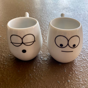 PAR DE XÍCARAS DE PORCELANA "ANJINHOS 1" - GREGHY DESIGN