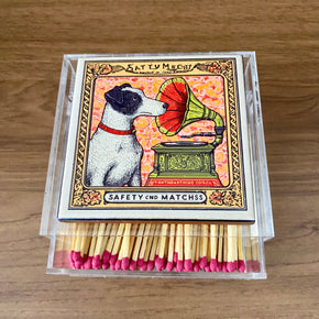 CAIXA DE FÓSFOROS EM ACRÍLICO ESTAMPA CACHORRO - GREGHY DESIGN