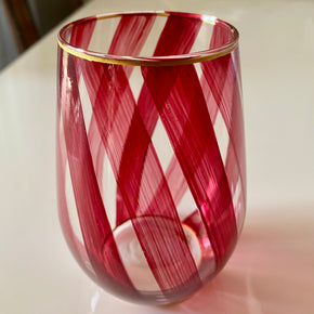 COPO PIETRA PINTADO À MÃO COR MARSALA