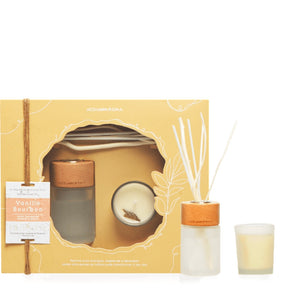 KIT VELA PERFUMADA E DIFUSOR LINHA NATURALS VANILLA BOURBON ACQUA AROMA