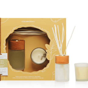 KIT VELA PERFUMADA E DIFUSOR LINHA NATURALS BAMBU CHINÊS