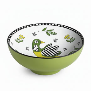 Detalhes que encantam no bowl Cocoricò verde: colorido e lúdico em porcelana premium.